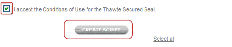 Thawte(ソート)サイトシール作成手順3